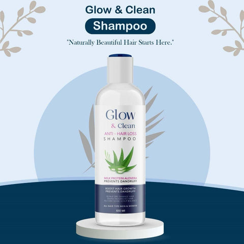 GLOW & Clean Anti-Hair Loss Shampoo 100ml - Infused with 25 Rich Ingredients for Healthy Hair (Pack of 2)