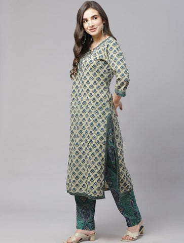 HB Fashion Latest Reyon Cotton Printed Kurti Pant Dupatta Set