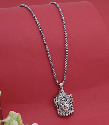 Silver Mahakal Pendant WIth Chain