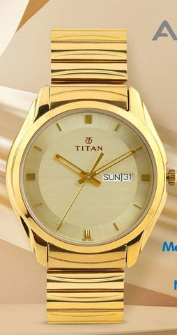 Men Gold-Toned Dial Watch