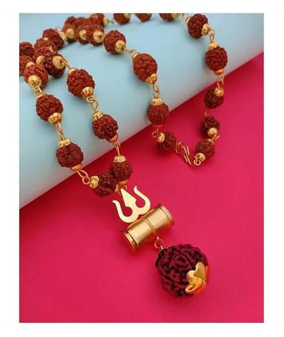 Shiv Trishul Penfant with Rudraksha Chain